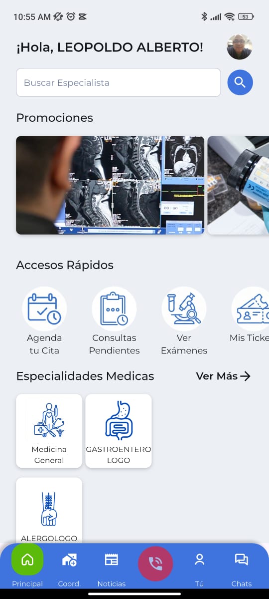 Interfaz App CMM WhatsApp